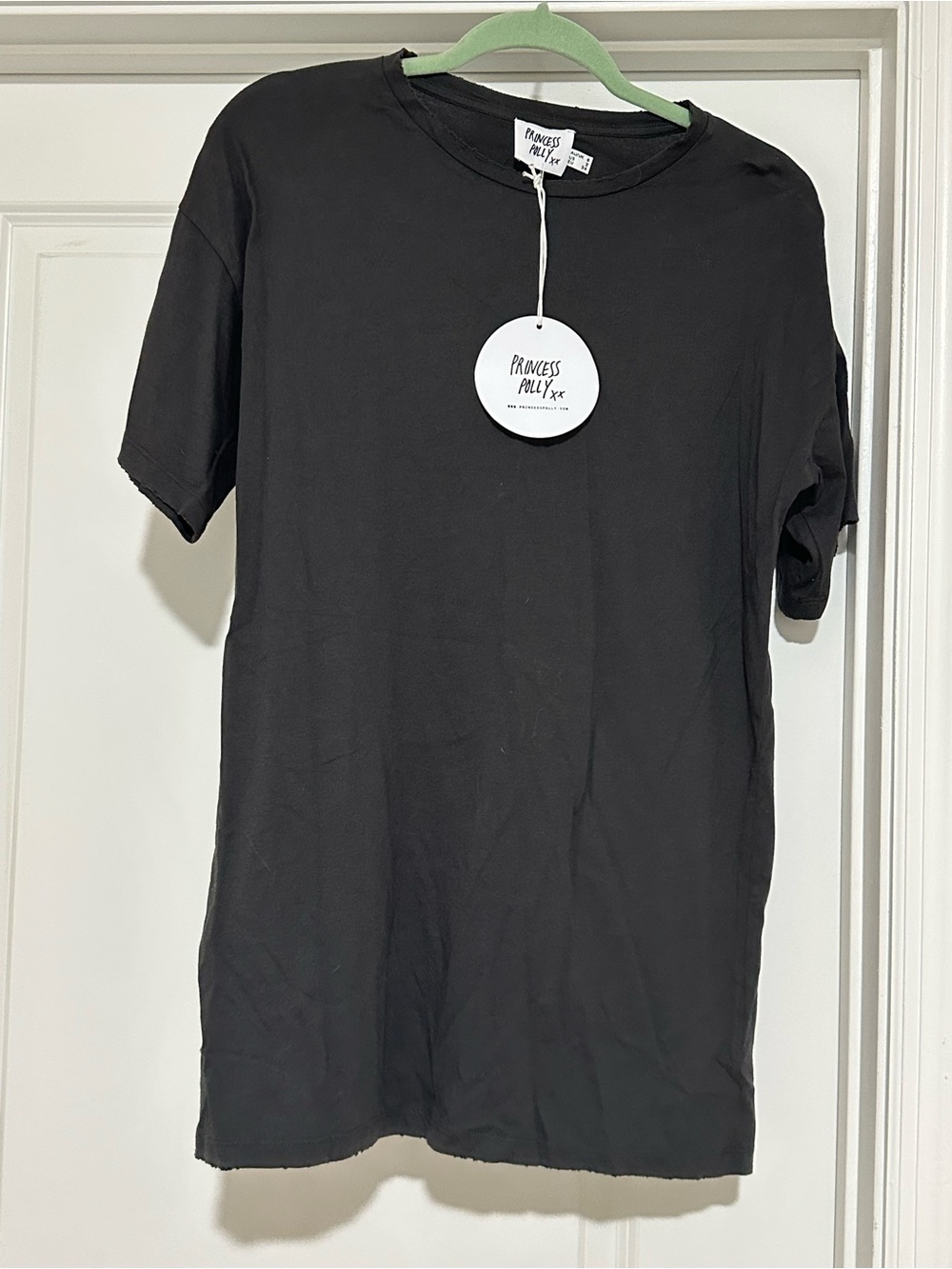 Princess Polly Black Short Sleeve Mini T-Shirt Dress